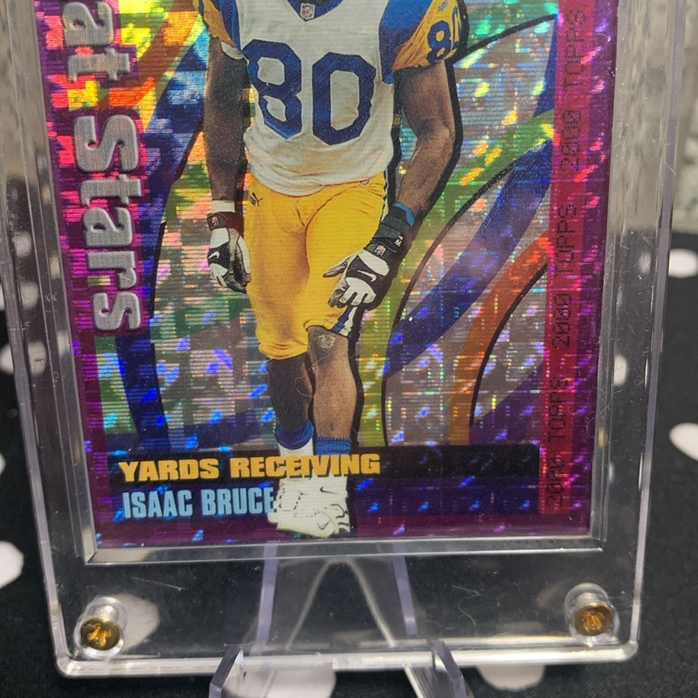 Isaac Bruce Stat Stars & Torry Holt Rookie Card STL LA Rams HOF In Case Nice!! - Picture 4 of 9